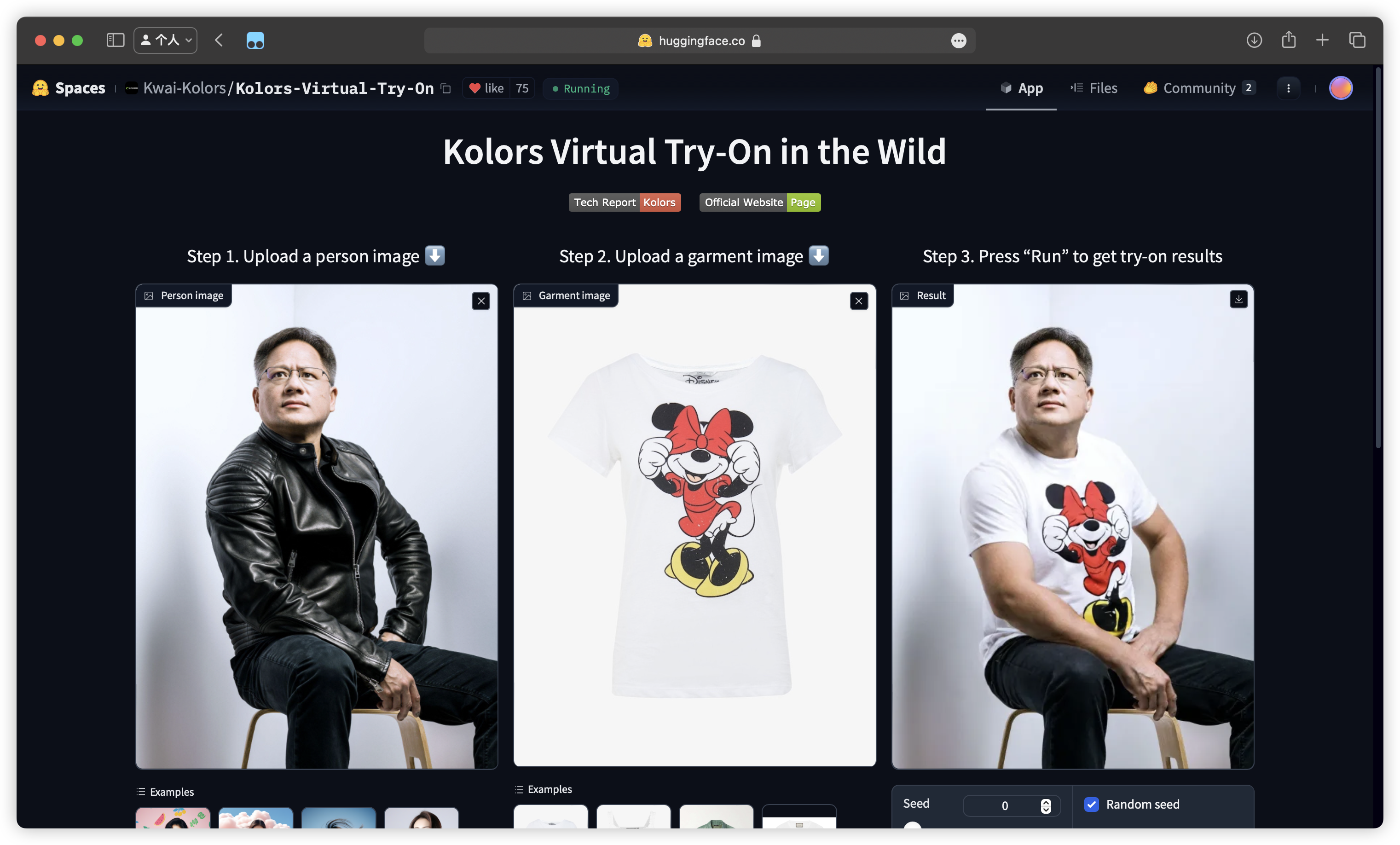 Kolors Virtual Try-On in the Wild